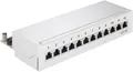 Goobay 93041 CAT 5e Mini/Desktop Patch Panel, 12 Port, Grau - STP geschirmt, Gra