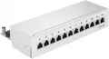 CAT 5e Mini/Desktop Patch Panel, 12 Port, (1 HE) STP geschirmt, grau