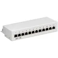 Goobay CAT 5e Ethernet Patch Panel 12-Port RJ-45 STP Geschirmt beige/grau 93041