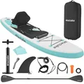 2in1 Stand-Up Paddle Board aufblasbar, Komplettset SUP weiß/türkis B-Ware