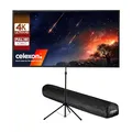 celexon Ultralightweight Stativ-Leinwand 90" | 194x121 cm 16:10 | leichte & kleine tragbare 4K, Full-HD-Projektionslösung für Mobile Heimkino- & Outdoor-Beamer | Standfuß + Transporttasche