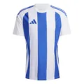 adidas Men's Striped 24 Jersey, White/Team royal Blue, 3XL