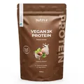 Nutri + Proteinpulver Vegan Haselnuss 1 kg - 83% Eiweiß - 3k Protein Powder Hazelnut Flavor - Veganes Eiweißpulver Nuss ohne Gluten, Zucker + Whey