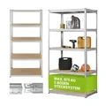 Juskys Lagerregal Basic 200x100x60 cm - Metall Schwerlastregal, 5 Böden, 875 kg, verzinkt