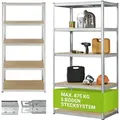 Schwerlastregal Basic 200x100x60 Cm – Lagerregal Mit 5 Böden – Max. 875 Kg - Metall Verzinkt - Regale Kellerregal Metallregal Silber - Juskys