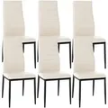 CLP 6er Set Esszimmerstühle Mayfair creme/Kunstleder