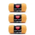 Red Heart Super Saver Garn zum Stricken und Häkeln, 3er-Pack, 198 g, Acryl, Nr. 4 Medium (Kammgarn), 364 m, Safrangelb