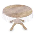 Tischdecke Transparent abwaschbar Durchsichtig Folie mit Saum in ohne Einfassung Rund 120cm 0,5mm