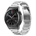 Cadorabo Edelstahl Armband 22mm kompatibel mit Samsung Galaxy Gear S3 / Gear 2 in Silber - Ersatzarmband für Huawei Watch GT für Watch 2 Pro für Ticwatch Pro für Pepple Time für Amazfit Pace UVM