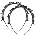 2er Set Haarreifen mit Klammern Schwarz - Haarreif mit Clips für Damen