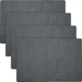 Erwin Müller Tischset, Teller-Untersetzer Elvas im 4er-Pack in Melange-Optik anthrazit Größe 30x45 cm - Schutz vor Flecken und Kratzern, hitzebeständig bis 80 Grad