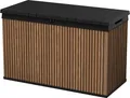 Keter Gartenbox Darwin Signature in natürlicher Holzoptik | 662 Liter Fassungsvermögen | mit Gasdruckfedern | wasserdicht & belüftet