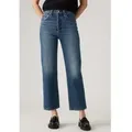 Levi's für Damen. 72693-0218 Ribcage gerade Knöcheljeans blau (26/27), Lässig, Baumwolle, Denim