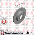 2x ZIMMERMANN 600.3241.52 Bremsscheibe für AUDI SEAT SKODA VW