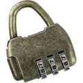 HMF Vintage Deko Zahlenschloss Vorhängeschloss, 3-Stellig, 4,3 x 3,5 x 1,2 cm, Gold