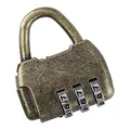 HMF Vintage Deko Zahlenschloss Vorhängeschloss | 3-Stellig | 4,3 x 3,5 x 1,2 cm | Gold