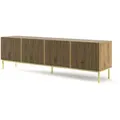 Mobile Ravenna F Porta Tv In Mdf Verniciato 4d 200 Struttura In Rovere Artigianale Oro