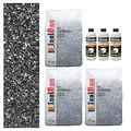 Isolbau Steinteppich Aussen Komplettset Marmorkies 75kg + Bindemittel bis 7,5m² Carnico 1/4mm Epoxidharz, Terassenboden, Natursteinboden Marmorkies Bodenbelag, Steinboden, Marmorstein, Innen Außen