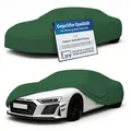 LST Autoabdeckung Indoor – lackschonende und Dehnbare Autogarage. Car Cover Innenbereich für Autohäuser und Endverbraucher. Auto Abdeckplane schützt vor Sonne, Staub. (Grün, L (450x140x120cm))