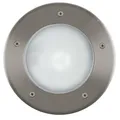 EGLO LED Bodeneinbauleuchte Riga 3, 1 flammige Einbauleuchte, Wegelampe aus Edelstahl in Silber und Kunststoff in Weiß, E27 Fassung, IP67