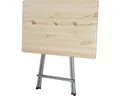Stehtisch Natura Kiefer 120 x 80 cm Gestell aus Stahl in grau, Gartentischplatte