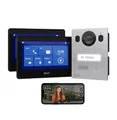 Goliath Basic Video Türsprechanlage, 2 Draht Bus, 2X 7 Zoll Monitor, Unterputz Türklingel mit Kamera, Gegensprechanlage mit Türöffner und Klingel, 1 Familienhaus, Plug & Play, Smartphone App