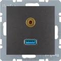 Berker Steckdose USB/3,5mm Audio 3315391606 Abdeckung Stecker Elektrik