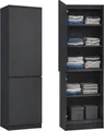 Home Collective Kleiderschrank, Garderobenschrank, Mehrzweckschrank 2-türig mit 5 Einlegeböden | Vielseitiger Schrank für Schlafzimmer, Flur oder Büro | Anthrazit