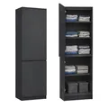 Home Collective Kleiderschrank, Garderobenschrank, Mehrzweckschrank 2-türig mit 5 Einlegeböden | Vielseitiger Schrank für Schlafzimmer, Flur oder Büro | 50x40x180 cm (BxTxH) | Anthrazit