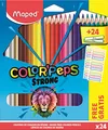 Maped 862726 - ergonomische Drei-Kant-Buntstifte, Farbstifte COLOR'PEPS STRONG - x24 Stifte + x24 Namenssticker