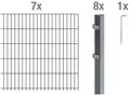 Alberts Doppelstabmattenzaun Grundset, (Set), Höhe: 80-160 cm, Gesamtlänge: 4-30 m, zum Einbetonieren
