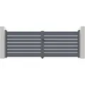 Casanoov Doppelflügeltor Aus Aluminium Vogel 400x140cm Grau