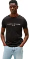 Tommy Hilfiger Herren T-Shirt Kurzarm Core Tommy Logo Rundhalsausschnitt, Schwarz (Jet Black), M