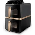 Philips Airfryer Serie 4000 mit zwei vertikalen Körben NA462/70 – Heißluftfritteuse 10 l, 2750 W, 13 Garmodi, PFAS-freie Keramikbeschichtung, S... - Schwarz