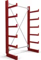STIER Kragarmregal einseitig 1 Feld mit 5 Ebenen 1300x2000x500mm feuerrot