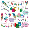 Kinder Sticker Set Schule für Schuleinführung Schulanfang Einschulung Aufkleber