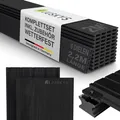 JUSKYS® WPC Terrassendielen 2 m², inkl. Unterkonstruktion & Clips – Anthrazit
