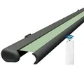 Eclipse Vollkassettenmarkise elektrisch 4,0x3,0 m basaltgraues Gehäuse Markise Balkon Terrassenüberdachung Gelenkarm Polyacryltuch UV-Schutz 50+ Smarthome-fähiger Dooya Motor, Markisentuch: Linde