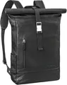 STILORD Harriet Vintage Rolltop Rucksack Leder mit Laptop-Fach 15,6-17 Zoll Fahrradrucksack Kurierrucksack für Damen und Herren aus weichem Leder Farbe:schwarz