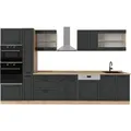 Vicco R-Line Küchenzeile Anthrazit Landhaus/Goldkraft Eiche 350 cm ohne Arbeitsplatte ohne E-Geräte