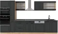 Küchenzeile Vicco R-Line Anthrazit Landhaus/Goldkraft Eiche 350 cm ohne Arbeitsplatte, Model 54003
