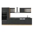 Vicco Küchenzeile R-Line, Anthrazit Landhaus/Goldkraft Eiche, 350 cm ohne Arbeitsplatte, zur individuellen Erweiterung und flexiblen Anordnung geeignet