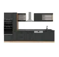 Vicco Küchenzeile R-Line, Anthrazit Landhaus/Goldkraft Eiche, 350 cm ohne Arbeitsplatte