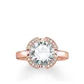 THOMAS SABO Damen-Ring 925 Sterling Silber 750 rosegold vergoldet Zirkonia weiß Gr. 52 (16.6) TR2038-416-14-52