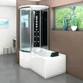 Kombination Badewanne Dusche K55-R33-EC Duschtempel 100x170 cm - Schwarz