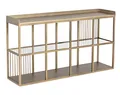 JVmoebel Konsolentisch Eleganter Konsolentisch aus Metall und Glas mit offener Ablage (Packung, 1-St., Kommode), Made in Europe