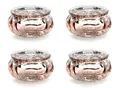 Teelichtgläser 6x3cm Kerzenhalter Windlicht Kerzenglas 4er Set Hochzeit/partydeco.pl Vintage Teelichhalter aus Glas in schick-rustikaler Optik 4 Stück (roségold, 3 cm)