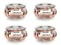 partydeco Kerzenhalter, Teelichtgläser 6x3cm roségold 4er Set