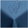 DecoHomeTextil Heimtextilmanufaktur Tischdecke Leinen Optik Tischdecke Tischtuch Abwaschbar Wasserabweisend blau Eckig 110 x 140 cm