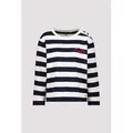 Monari Kurzarmhemd Sweatshirt mit Streifen muster - Regular Fit blau 36